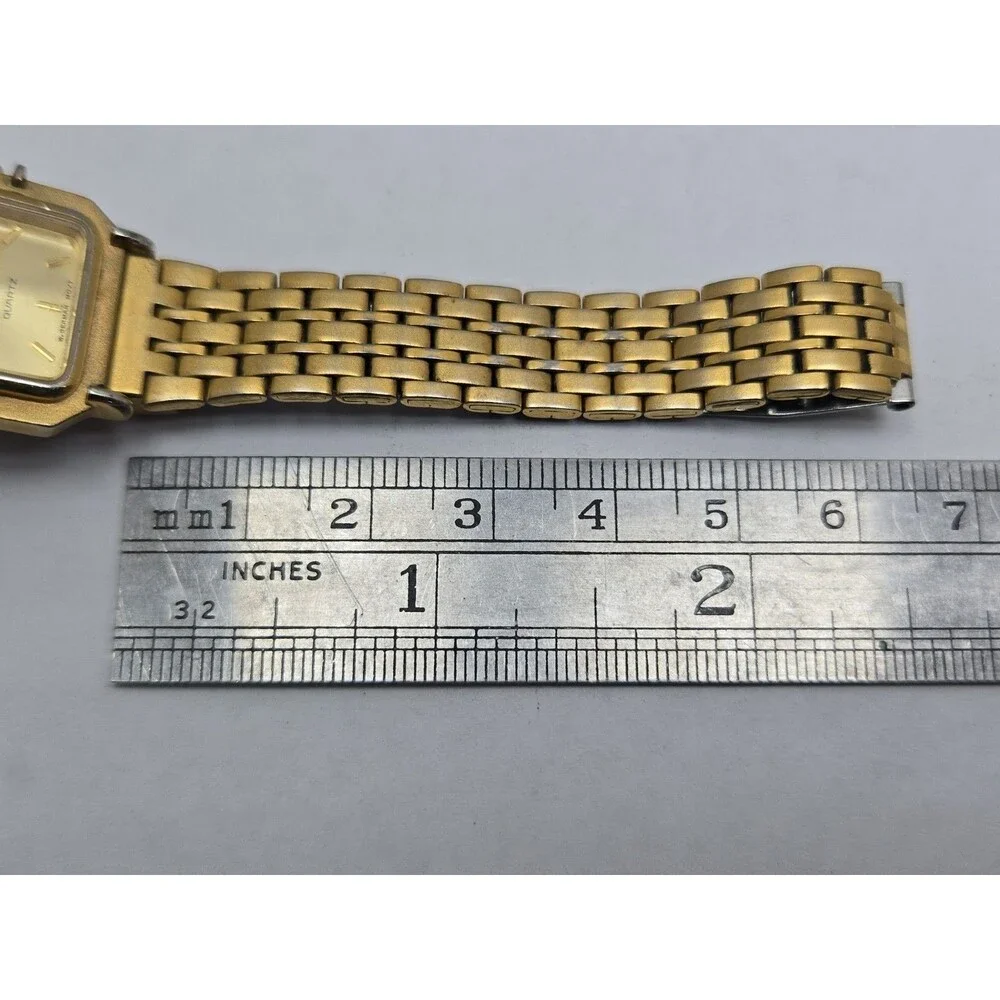 Womens Vintage Pierre Cardin Gold Tone Slim Tank Quartz Watch Dress New Battery